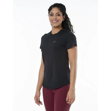 CAMISETA GOLA CARECA FEMININA 135503 PRETO/PRETO GG
