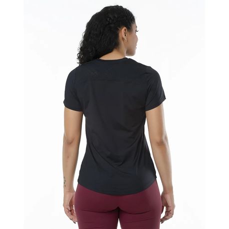 CAMISETA GOLA CARECA FEMININA 135503 PRETO/PRETO GG
