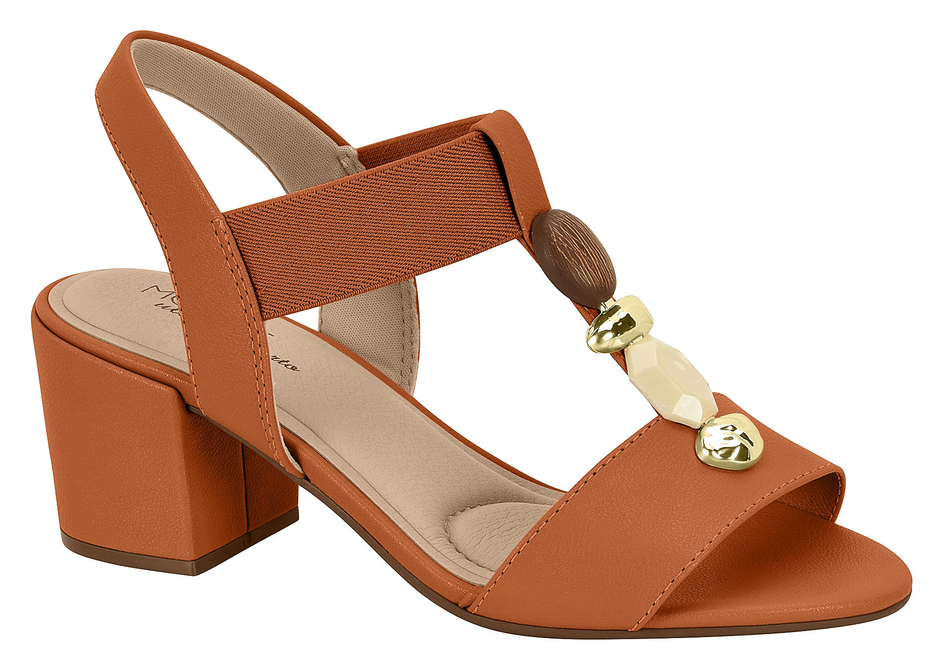 SANDALIA SALTO PEDRAS 7109465 CONHAQUE 36