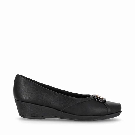 SAPATO ANABELA MEDIA C/ FIVELA 143233 - OI25 2 - NAPA LUX LINHO PRETO 36