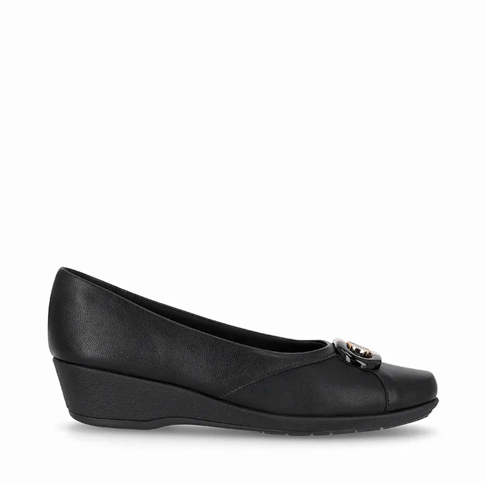 SAPATO ANABELA MEDIA C/ FIVELA 143233 - OI25 2 - NAPA LUX LINHO PRETO 36