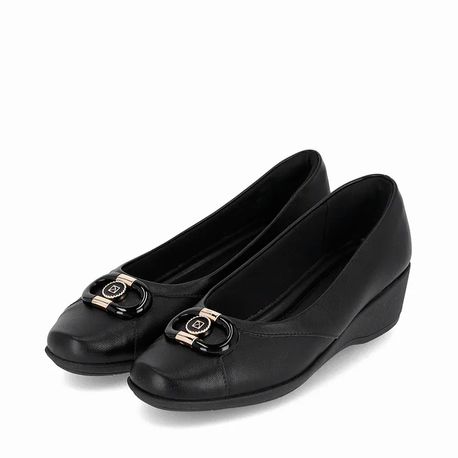 SAPATO ANABELA MEDIA C/ FIVELA 143233 - OI25 2 - NAPA LUX LINHO PRETO 36