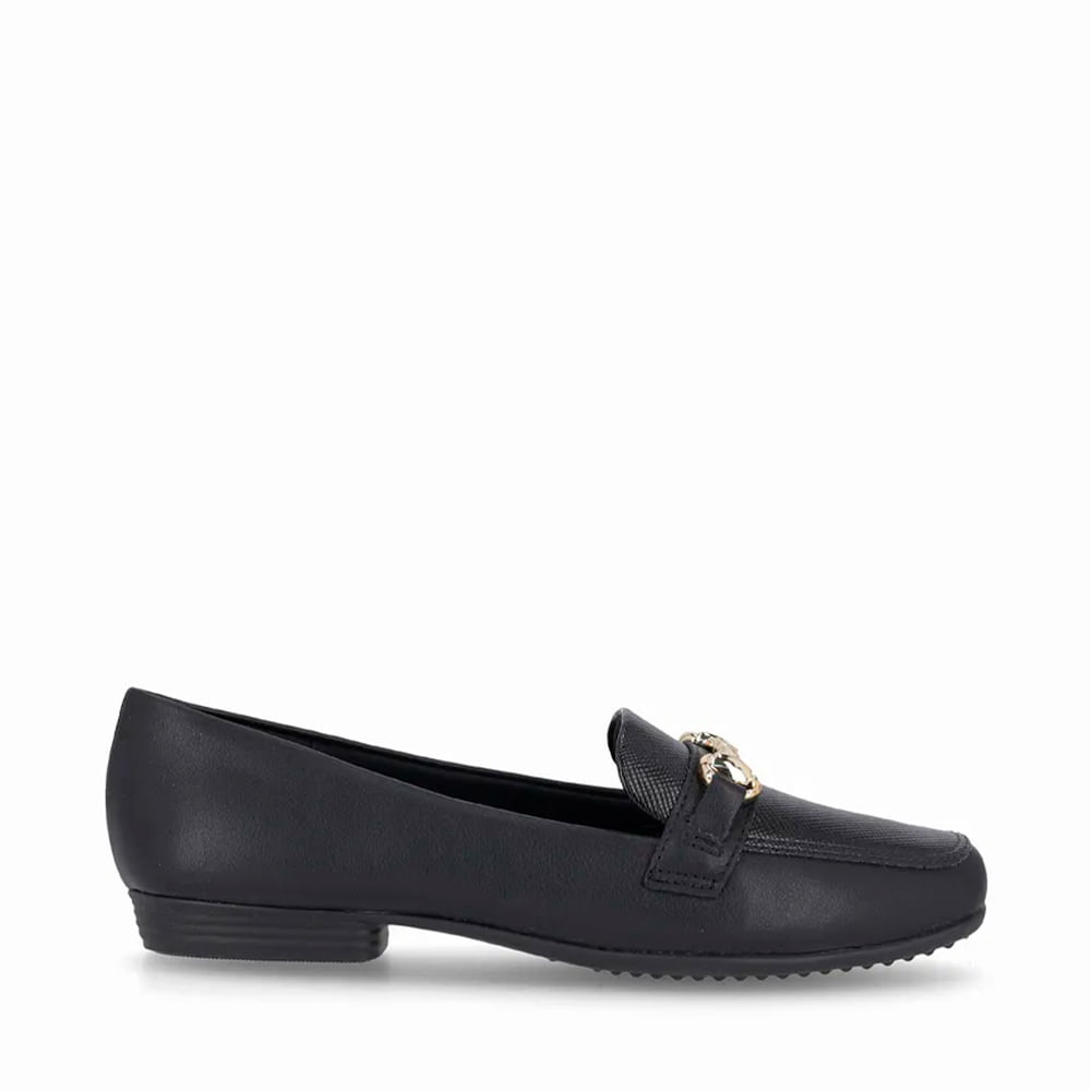 MOCASSIM SALTO BAIXO C/ FIVELA 250247-OI25 3- NAPA STRETCH SOFT PRETO 36