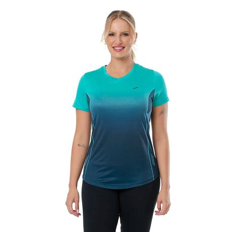 CAMISETA GOLA V FEMININA 135515 MARINHO/VERDE G