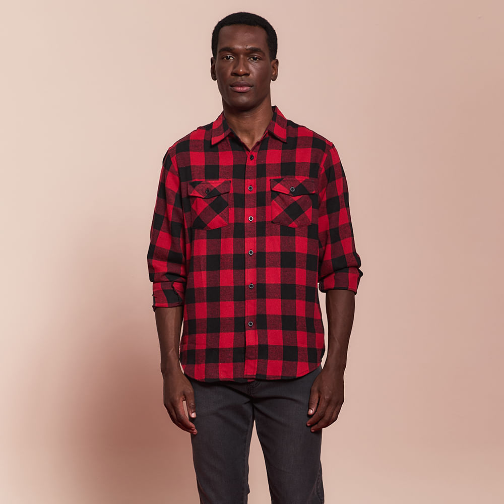 CAMISA ML XADREZ FLANELADA 2002719/2002649 VERMELHO P