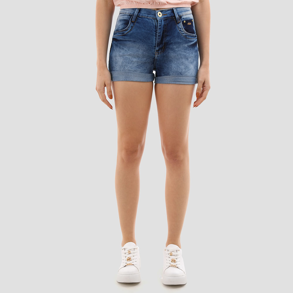 SHORTS LYCRA RASGO BARRA DOBRADA 5446 JEANS CLARO 36