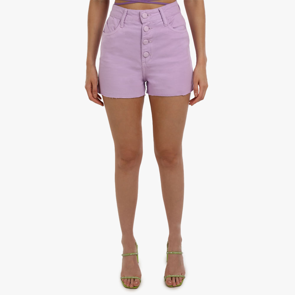 SHORTS SARJA COLOR BOTOES 100-080 LILAS 36