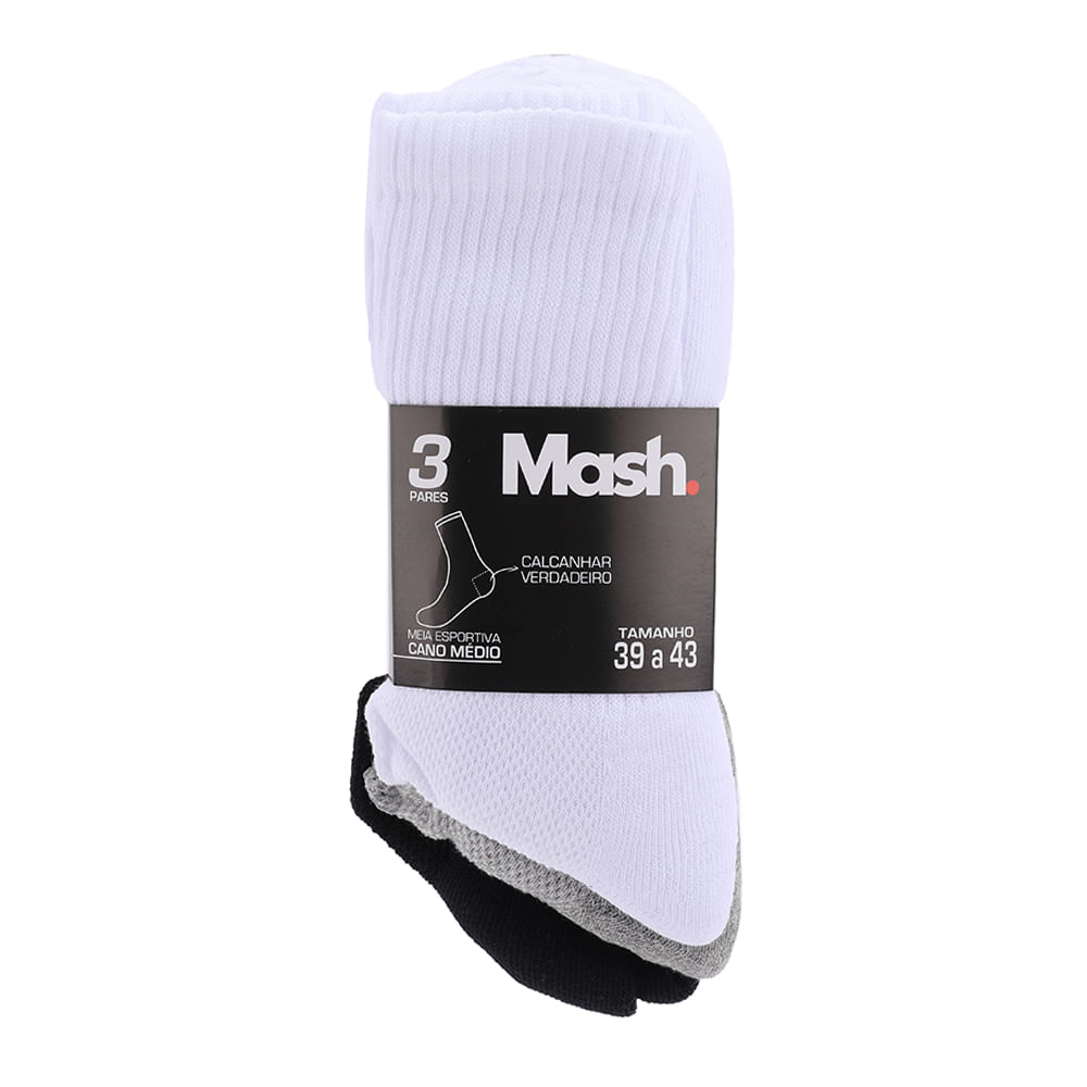 KIT CANO MEDIO MASCULINO 202 09 PT00-BCO/PTO/MESCLA 39/43