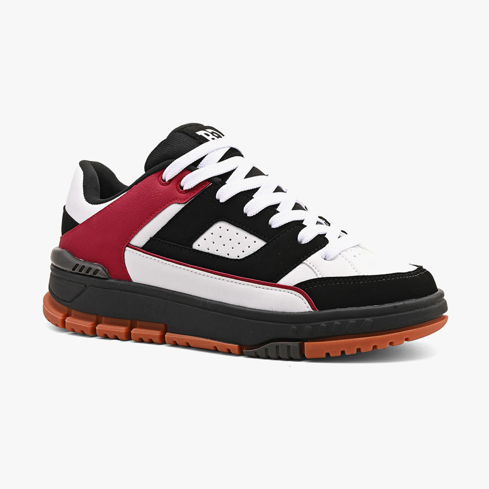 TÊNIS CASUAL MASCULINO RKT560 BRANCO/PRETO/VERMELHO 37