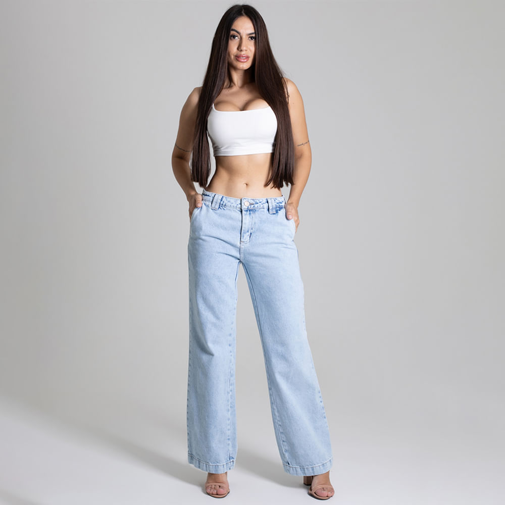 CALCA JNS WIDE CLARA DELAVE CINT MEDIA 276379 JEANS 40