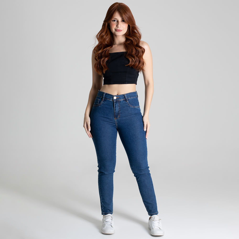 CALCA SKINNY CINT ALTA LAV MEDIA 275519 JEANS MEDIO 36