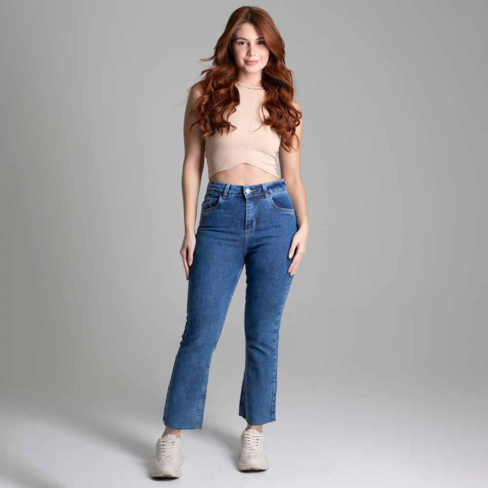 CALÇA JEANS FLARE CROPPED 277359 JEANS 36