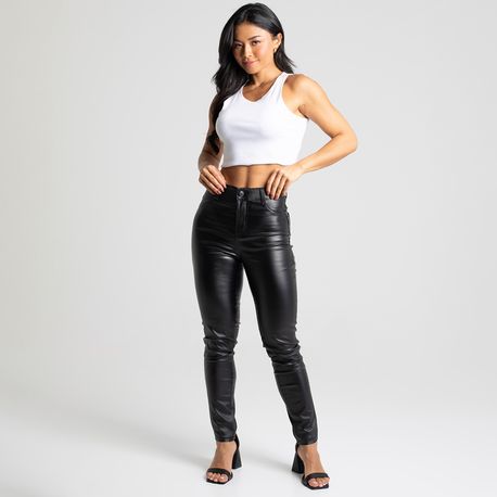 CALCA SKINNY PRETA RESINADA 273454 PRETO 36