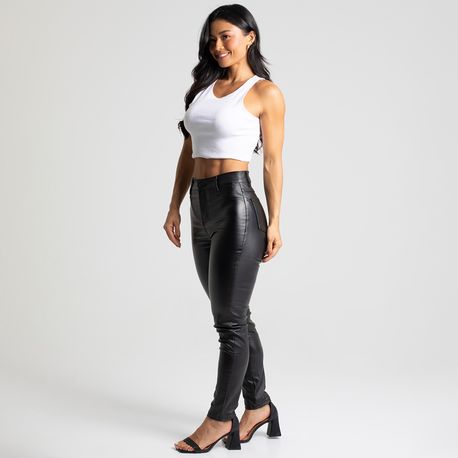 CALCA SKINNY PRETA RESINADA 273454 PRETO 36