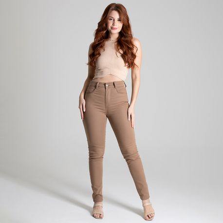 CALCA SARJA SKINNY PUSH UP BEGE 277337 BEGE 36