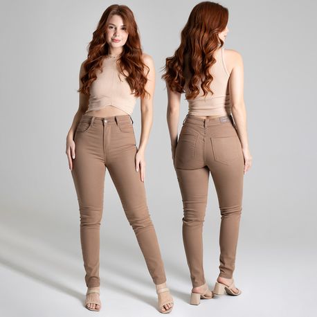CALCA SARJA SKINNY PUSH UP BEGE 277337 BEGE 36