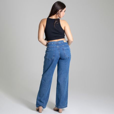 WIDE LEG JEANS BARRA LARGA CINT MED 277269 JEANS 38
