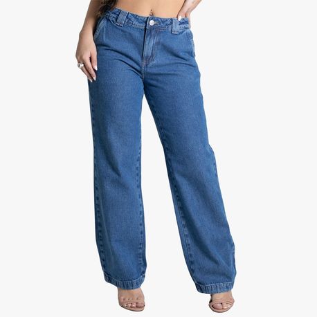 WIDE LEG JEANS BARRA LARGA CINT MED 277269 JEANS 38