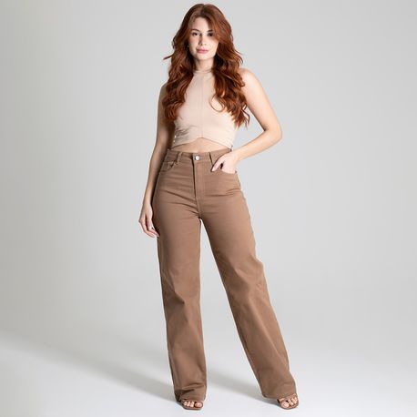 CALCA SRJ WIDE LEG SARJA BEGE 277576 BEGE 36