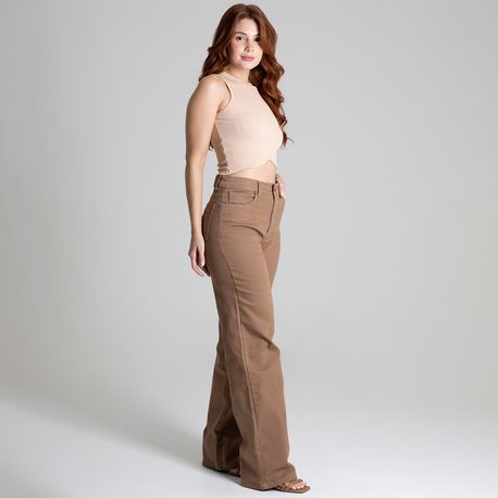 CALCA SRJ WIDE LEG SARJA BEGE 277576 BEGE 36