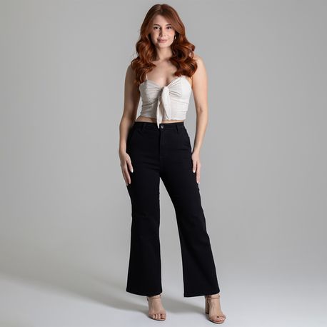 CALCA WIDE LEG CROPPED PRETA 278688 PRETO 38