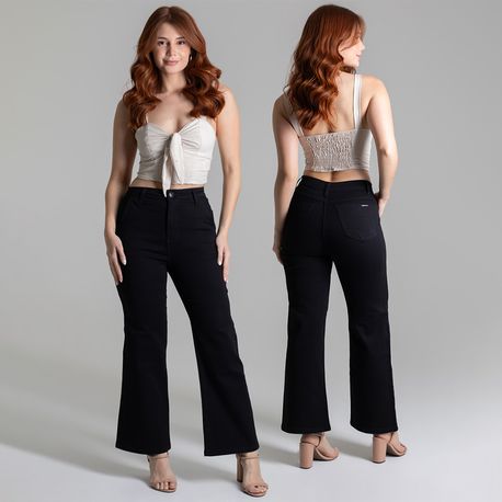 CALCA WIDE LEG CROPPED PRETA 278688 PRETO 38