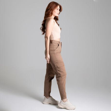 CALÇA SARJA MOM CARGO CAPUCCINO 277457 CAPUCCINO 36