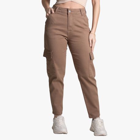 CALÇA SARJA MOM CARGO CAPUCCINO 277457 CAPUCCINO 36