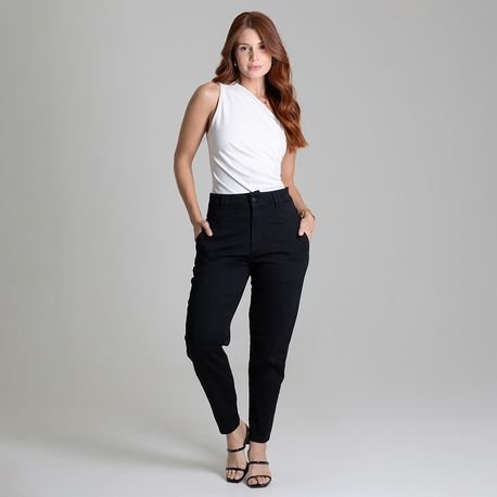 CALÇA SARJA LY MOM BOLSO FACA PTO 272557 PRETO 36