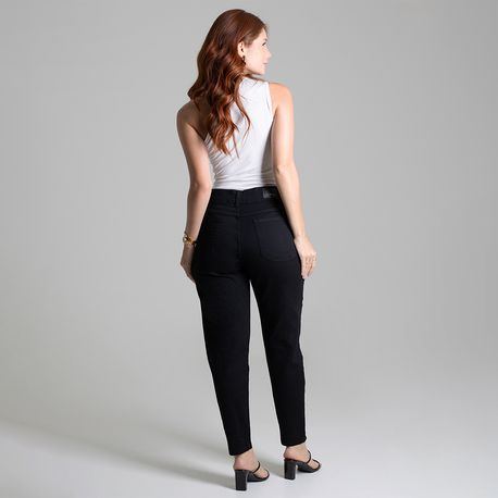 CALÇA SARJA LY MOM BOLSO FACA PTO 272557 PRETO 36