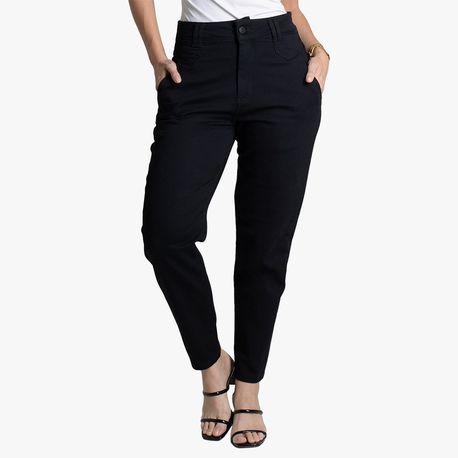 CALÇA SARJA LY MOM BOLSO FACA PTO 272557 PRETO 36