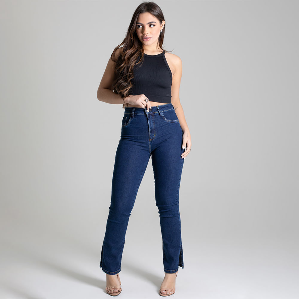 CALCA JEANS RETA LAV ESCURA 277016 JEANS ESCURO 36
