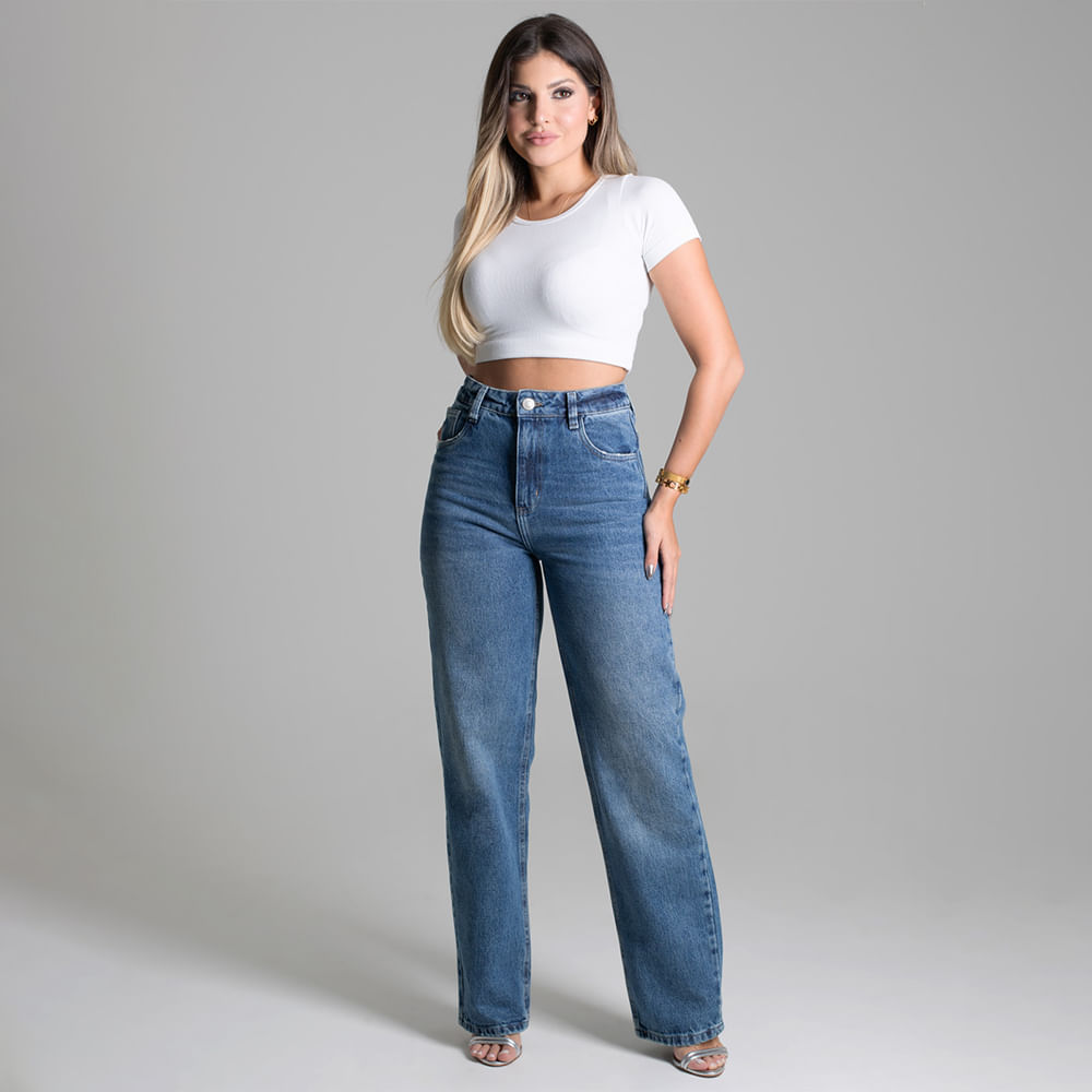 CALCA JEANS RETA LAV MEDIA 277765 JEANS MEDIO 36