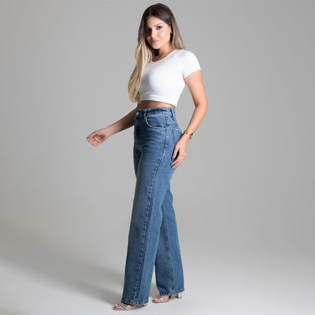 CALCA JEANS RETA LAV MEDIA 277765 JEANS MEDIO 36