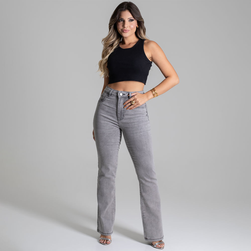 CALÇA JNS LY RETA LAV CINZA 277904 JEANS CINZA 36