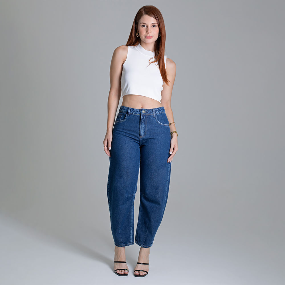CALÇA JEANS BARREL LAV ESCURA 279276 JEANS ESCURO 36