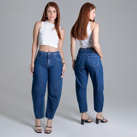 CALÇA JEANS BARREL LAV ESCURA 279276 JEANS ESCURO 36