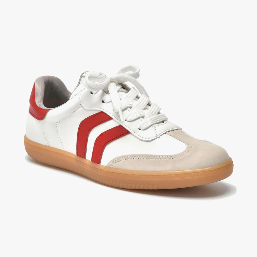 TENIS MODA 12900301 NOBUCK BEGE/NP BRANCO/NAPA SCARLET 34