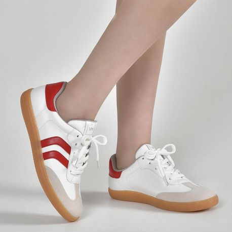 TENIS MODA 12900301 NOBUCK BEGE/NP BRANCO/NAPA SCARLET 34