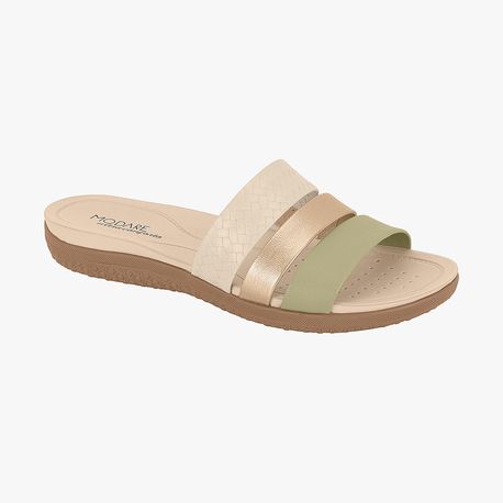 RASTEIRA CHINELO 3 TIRAS MODAR 7125-200 CREME/VERDE 34