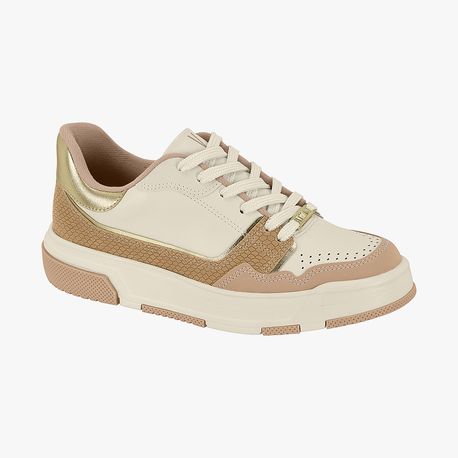 TENIS CASUAL 1455102 BRANCO OFF/BEGE/TAN/DOURADO 34