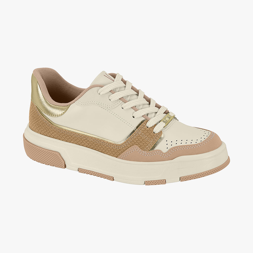 TENIS CASUAL 1455102 BRANCO OFF/BEGE/TAN/DOURADO 34