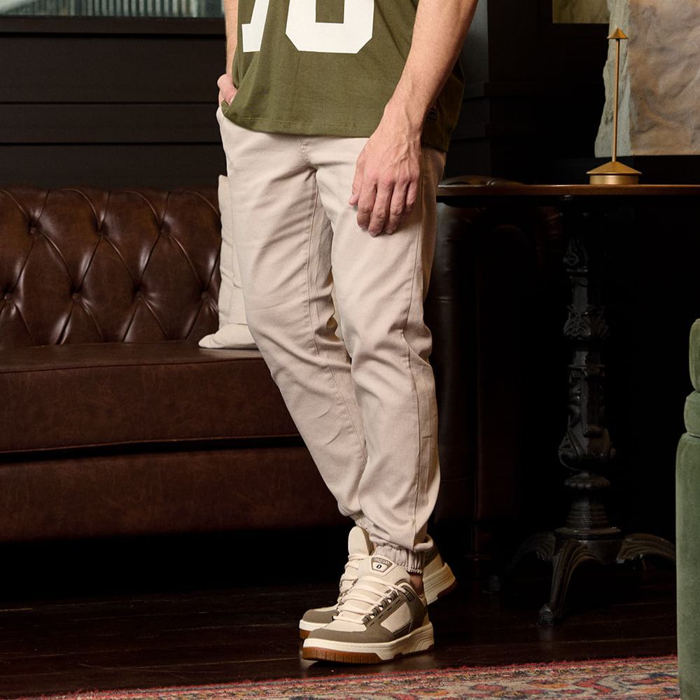 CALÇA JOGGER ACETINADA 30010/11/12/14/15 BEGE P
