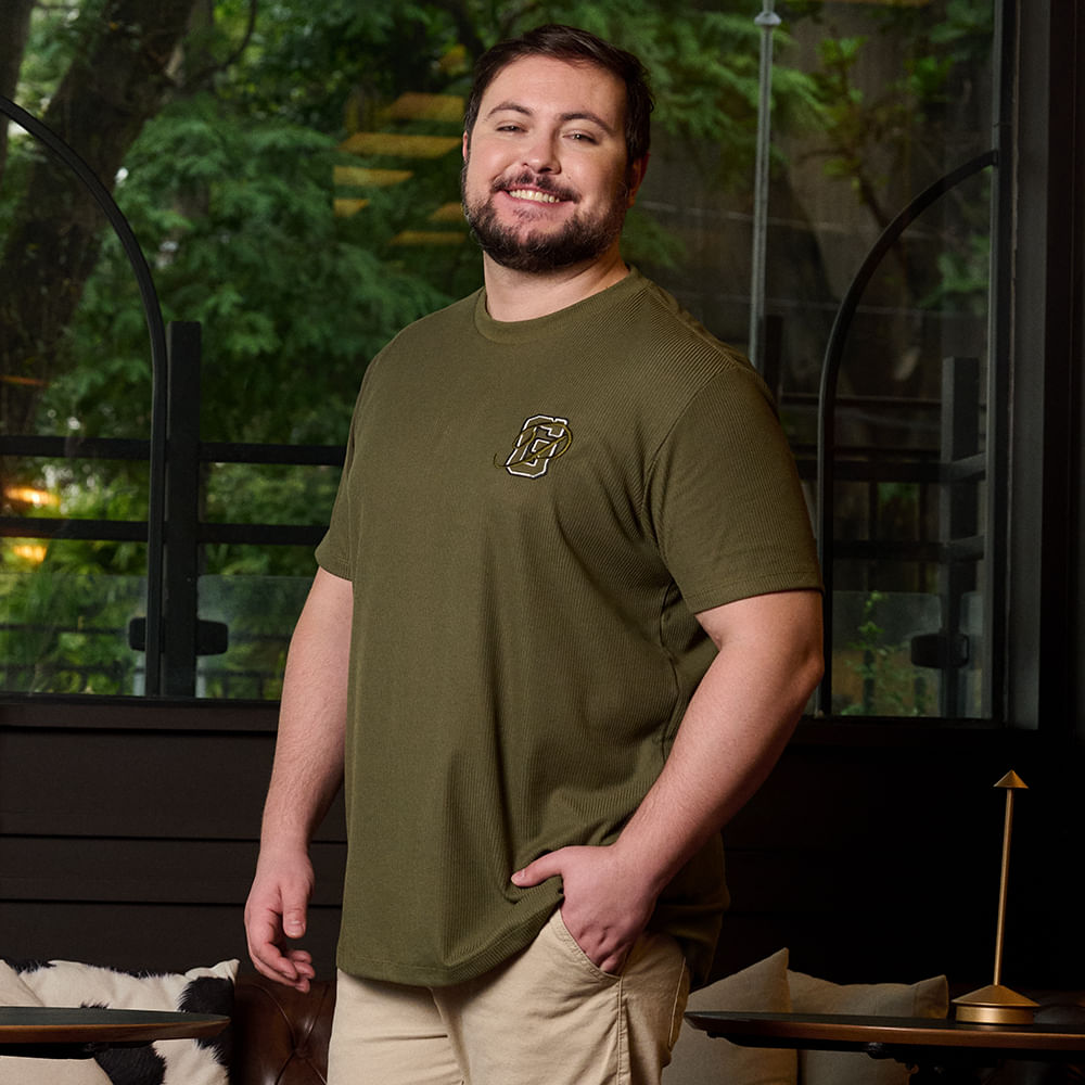 CAMISETA OVERSIZED CANELADO PATCH 5P126 VERDE G1