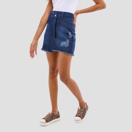 MINI SAIA RASGO FECHO LATERAL RASGO RE68 JEANS ESCURO 36