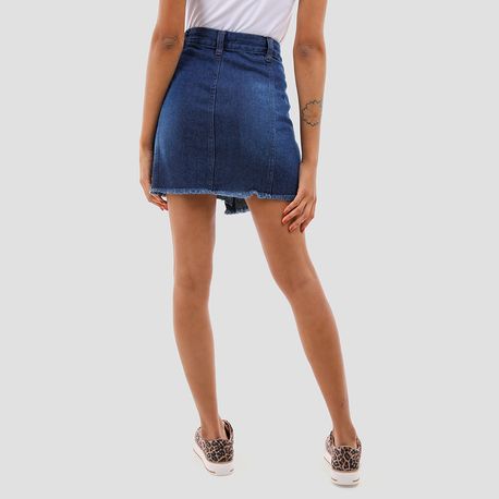 MINI SAIA RASGO FECHO LATERAL RASGO RE68 JEANS ESCURO 36