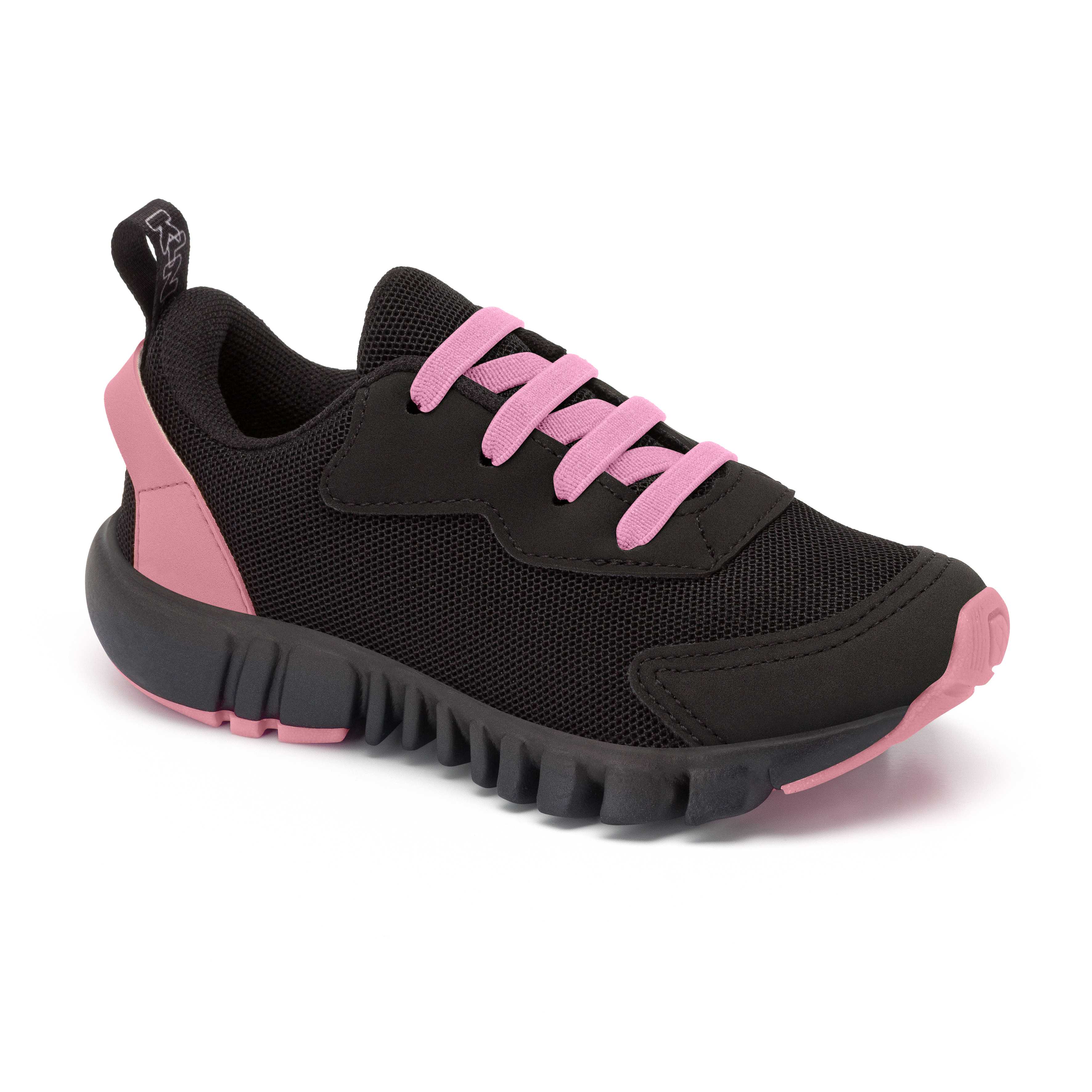 TENIS JOGGING BB  MNA 244042000 PRETO/ROSA DOCE 23