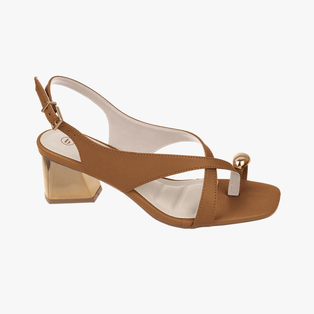 SANDALIA SALTO DEDINHO T5230-064 NAPA CANELA 34