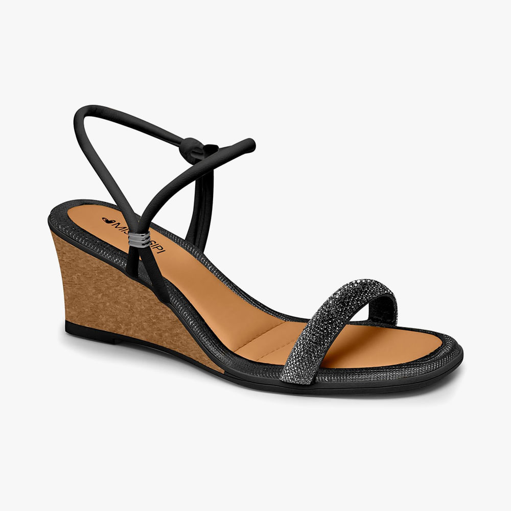 SANDALIA ANABELA STRASS MB892 01PTO/PEWTER 36