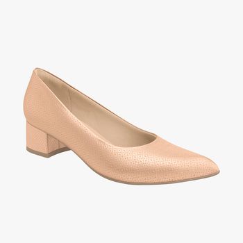 Scarpin Conforto Bico Fino Salto Baixo Quadrado
